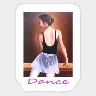 Dancer woman girl at exercise bar Sticker